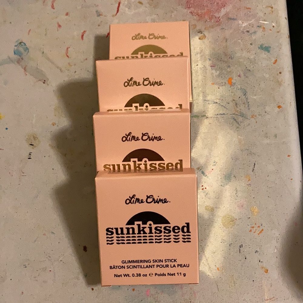 Lime Crime Sunkist Glimmering Skin Sticks 1 LEFT-Wavy (lavender pink)